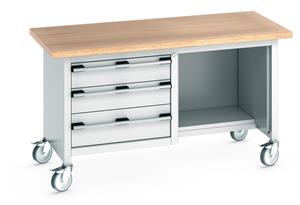 1500mm Wide Storage Benches Bott Mobile Bench1500Wx750Dx840mmH - 3  Drawers & MPX Top